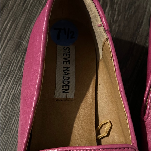 Steve Madden Hot Pink Studded Slip-On Loafers - Picture 4 of 5